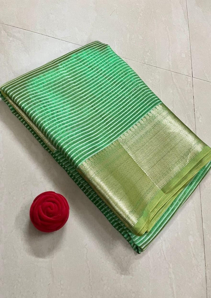 Sampurna- Striped Banarasi Tissue Saree