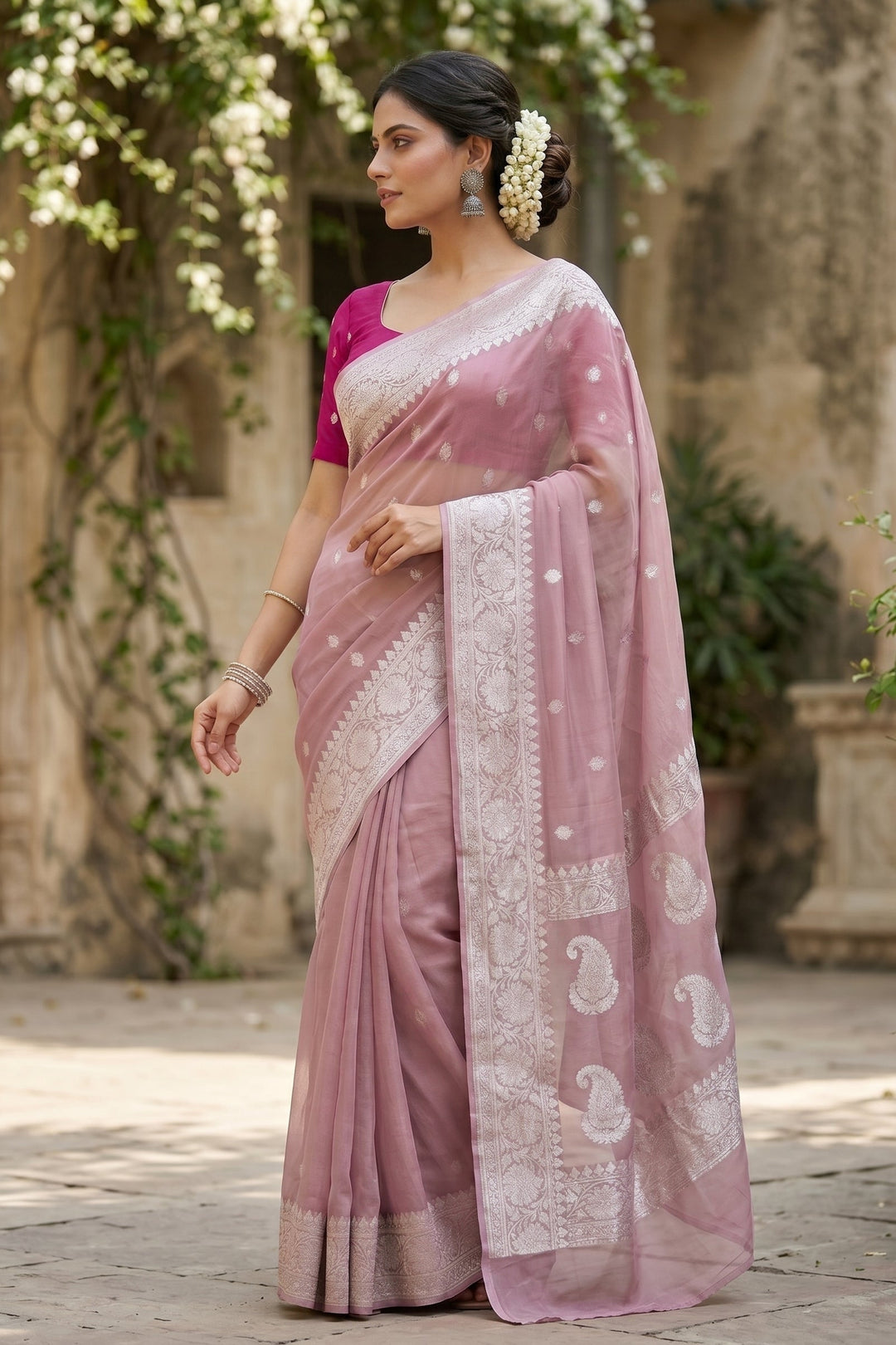 Alag Pehchan -Khaddi Chiffon Handloom Banarasi Saree