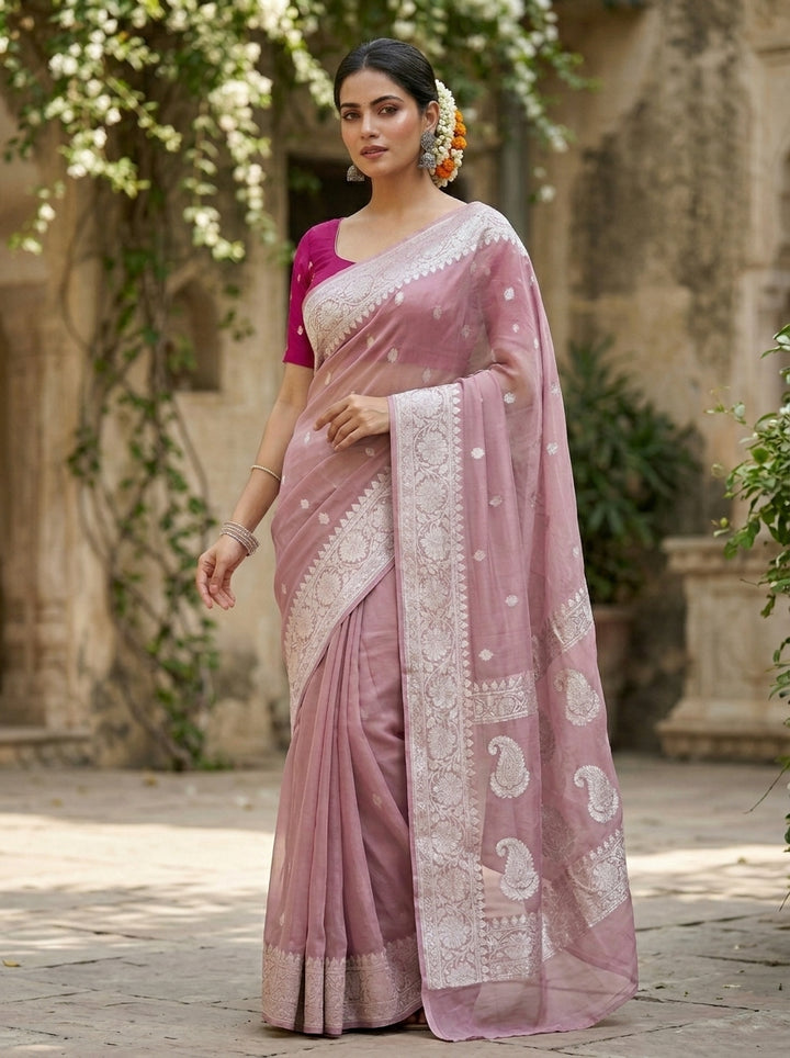 Alag Pehchan -Khaddi Chiffon Handloom Banarasi Saree