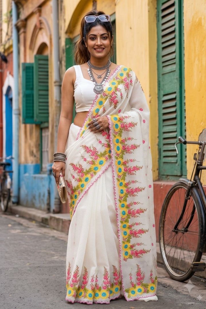 Kota Kween- Kota Saree With Embroidery work