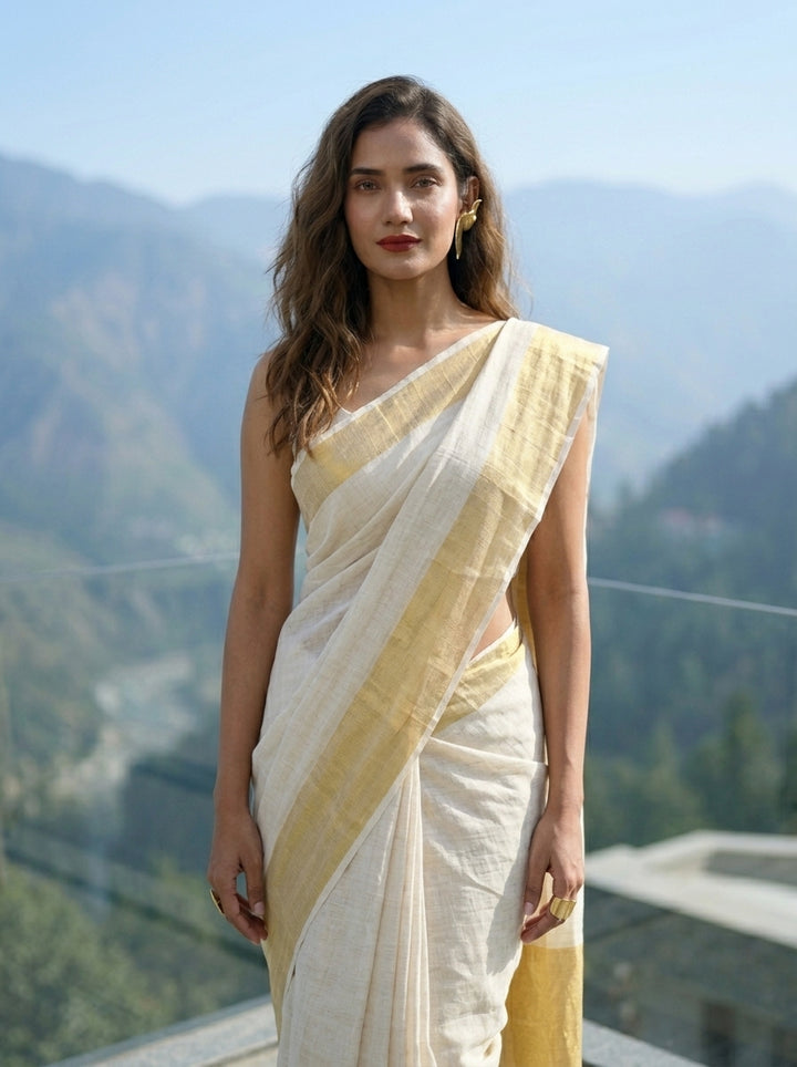 Pure Handwoven Linen Saree