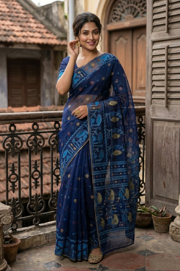 Swarnalekha Dhakai Jamdani Saree