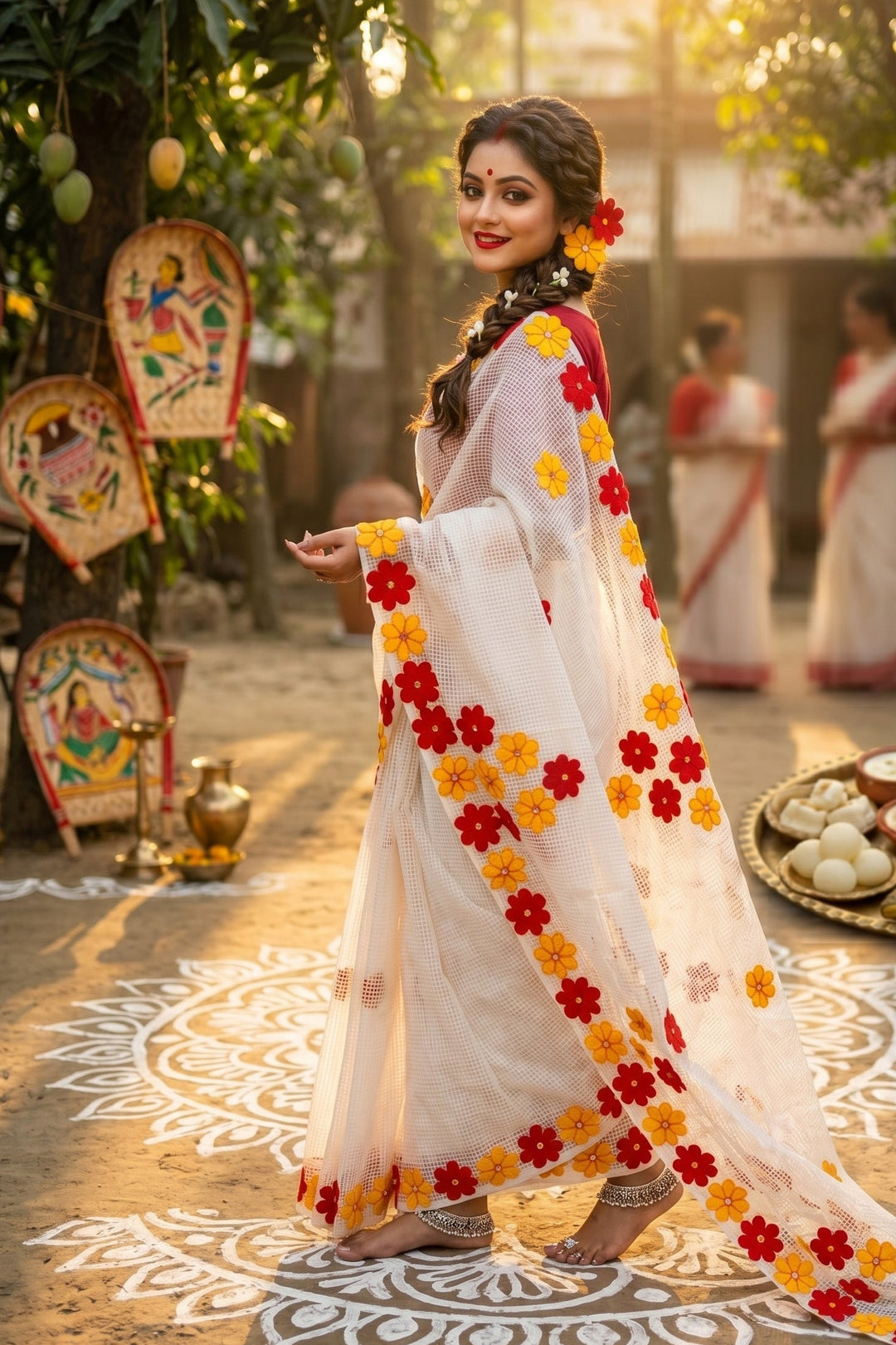 Surobhilata Reshom Kota Applique Saree