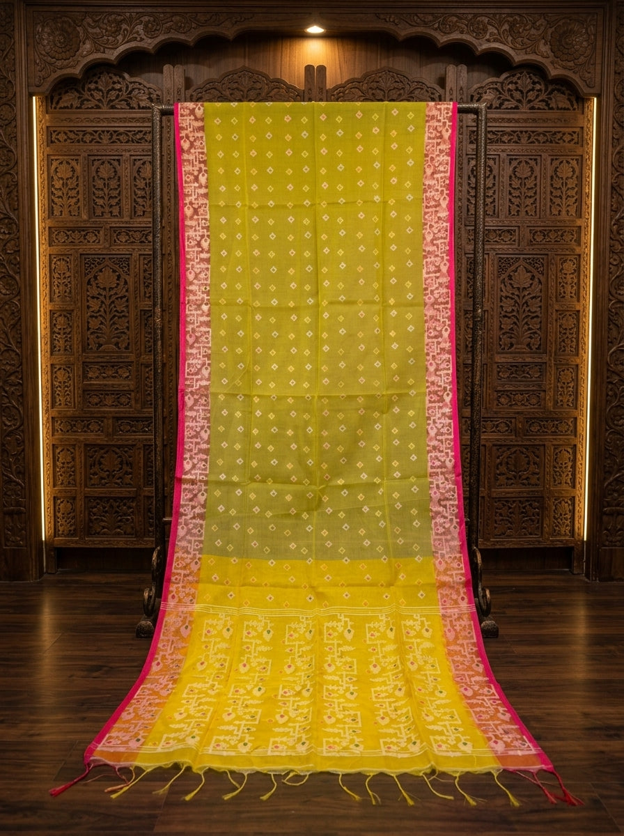 Hiyar Majhe Muslin Cotton Saree