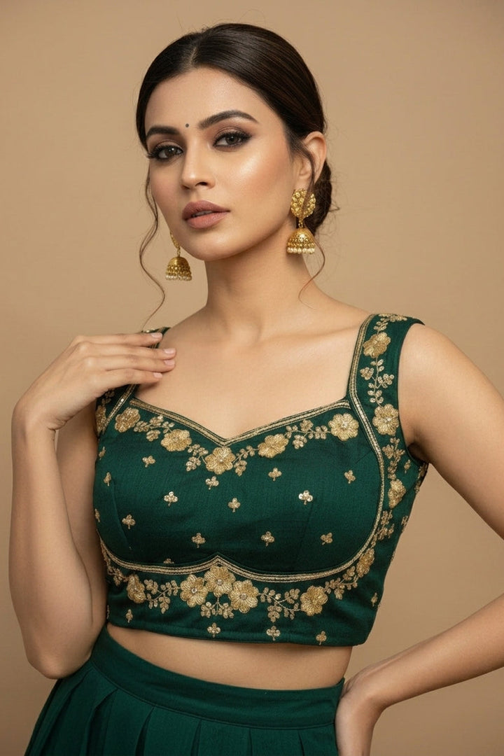 The Golden Forest Zari Embroidered Blouse