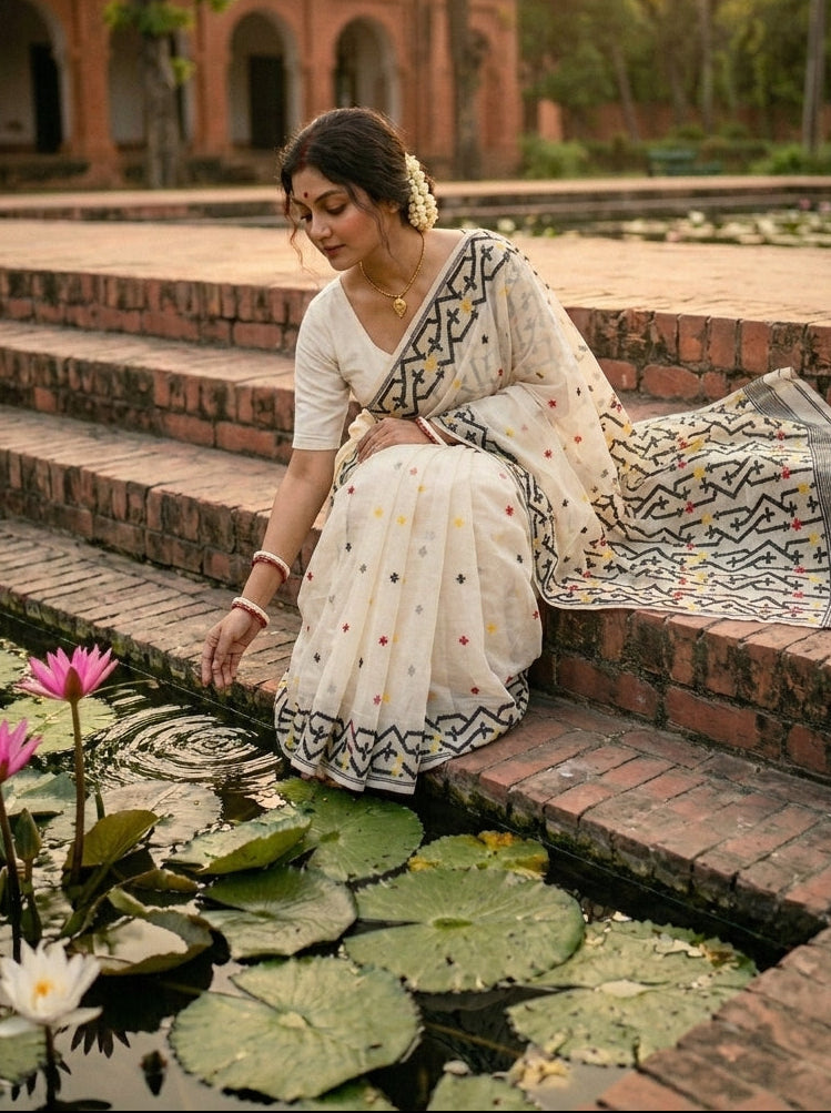 Chorui Pakhi Dhakai Jamdani Saree