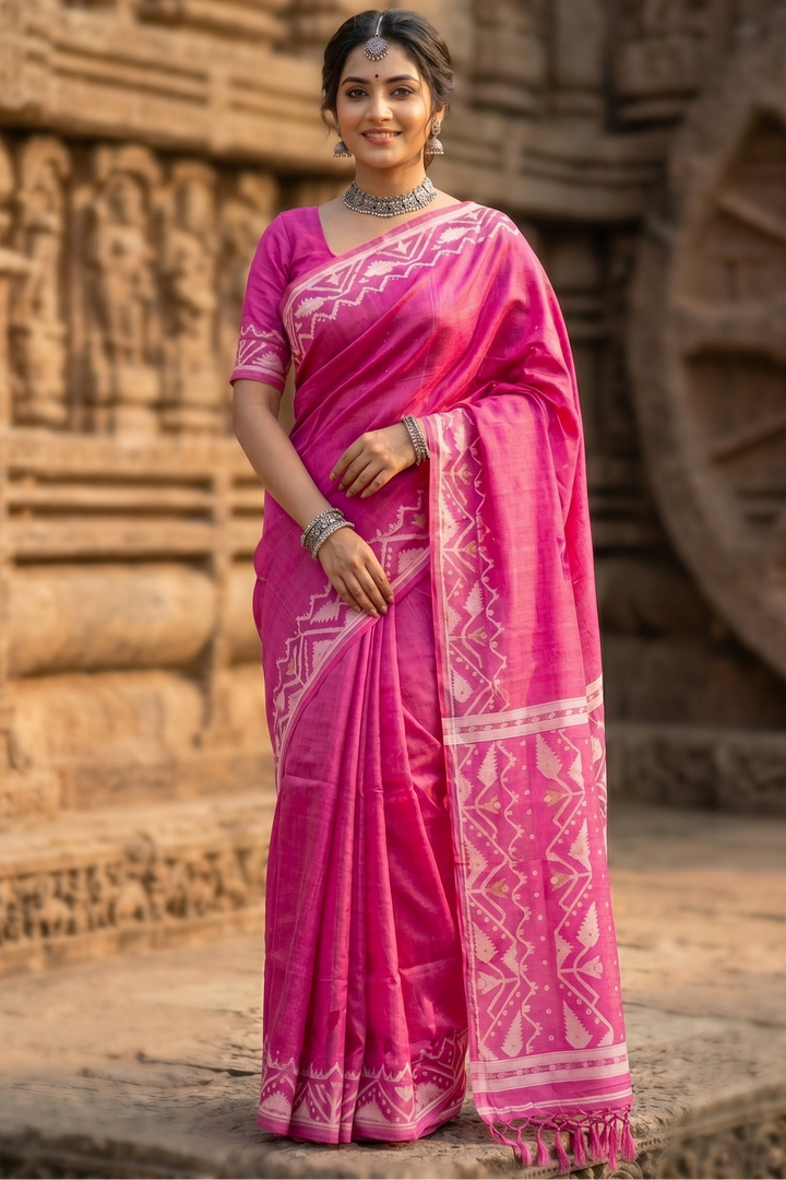 Pother Panchali Gachi Tussar Jamdani Saree