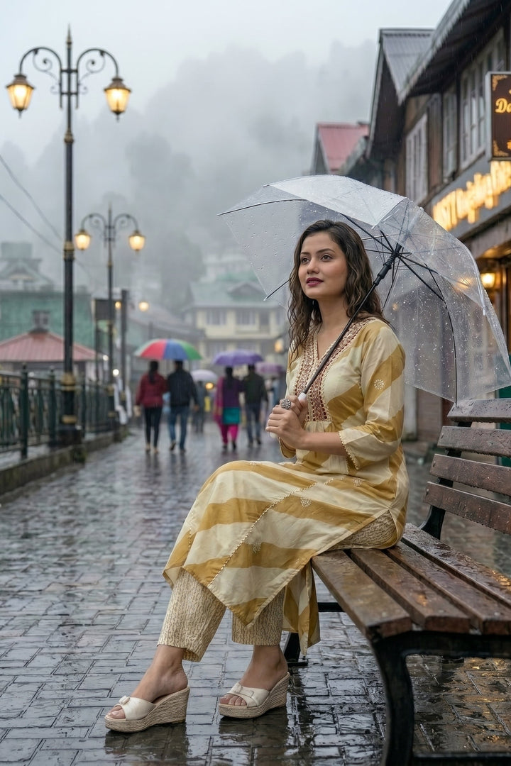 Rangoli Leheriya Jaipur Kurti Set