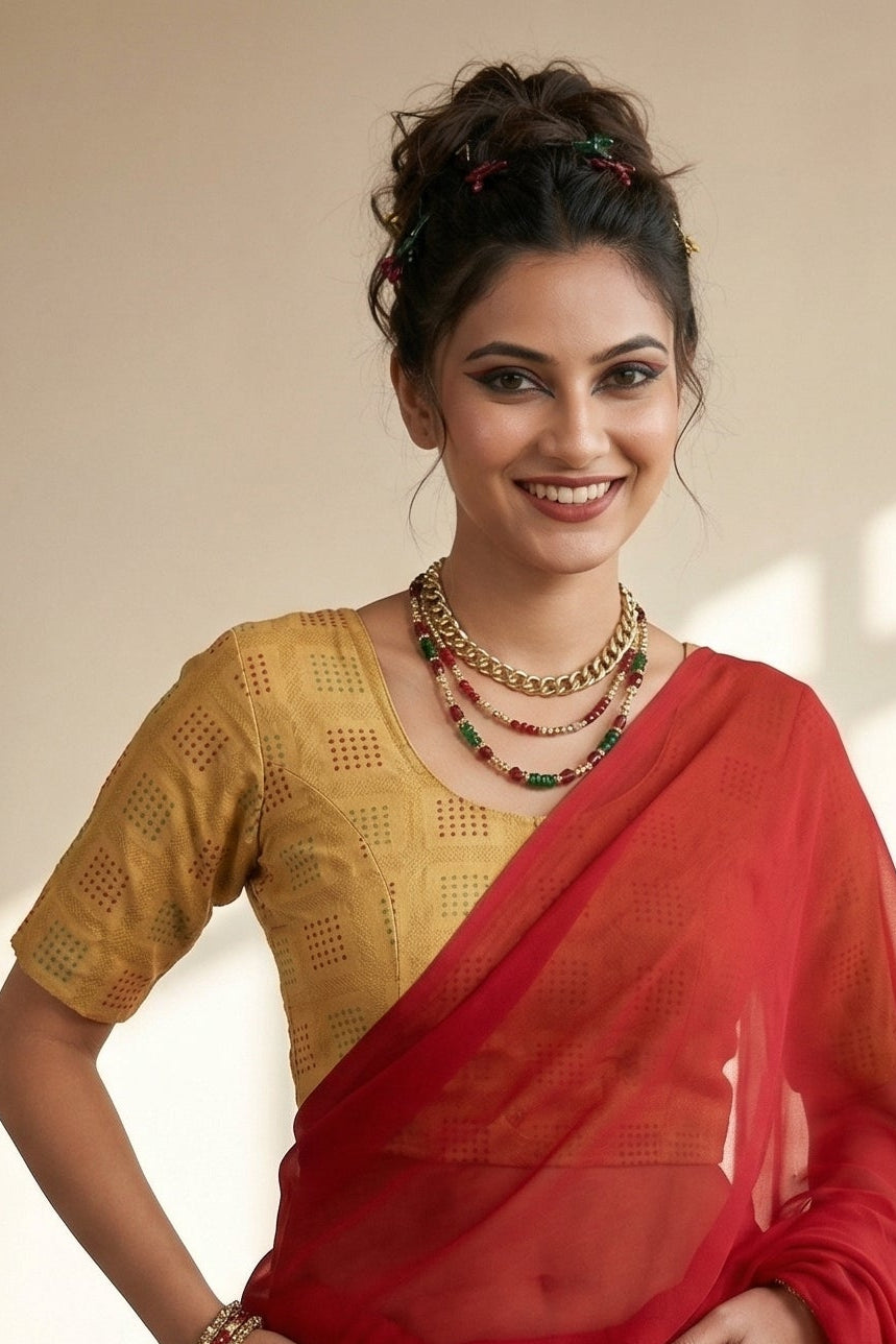 Fashion And Tradition-Stretchable Knitted Blouse