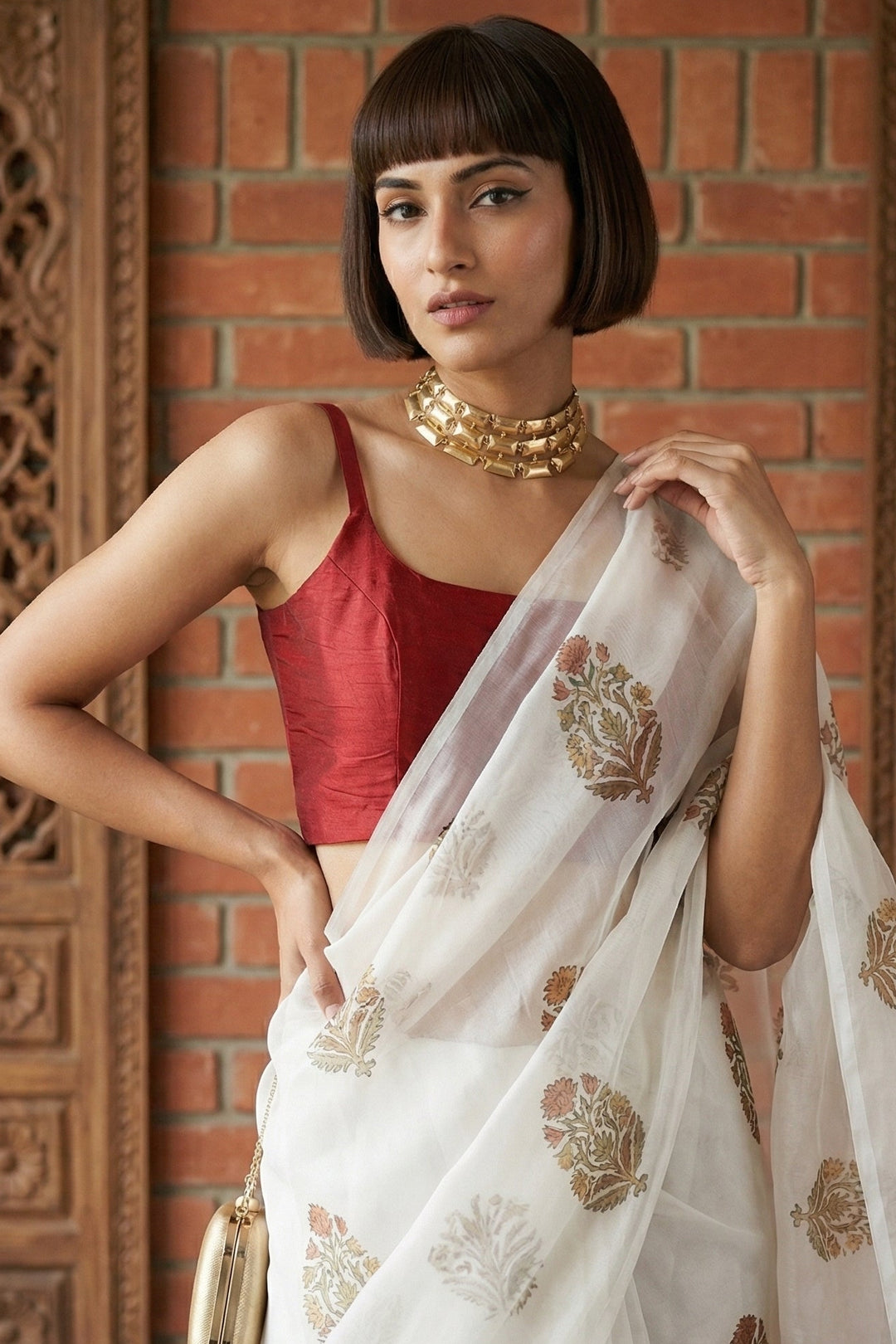 The Bonedi Baddie - Solid Fancy Designer Blouse