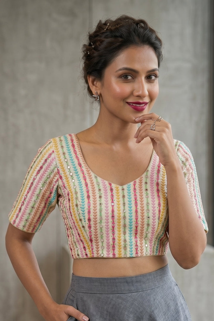 Rainbow Whisper Fancy Silk Blouse