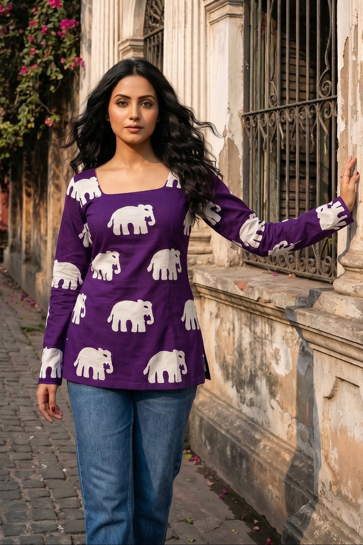 Poetry of Petals Printed Rayon Top