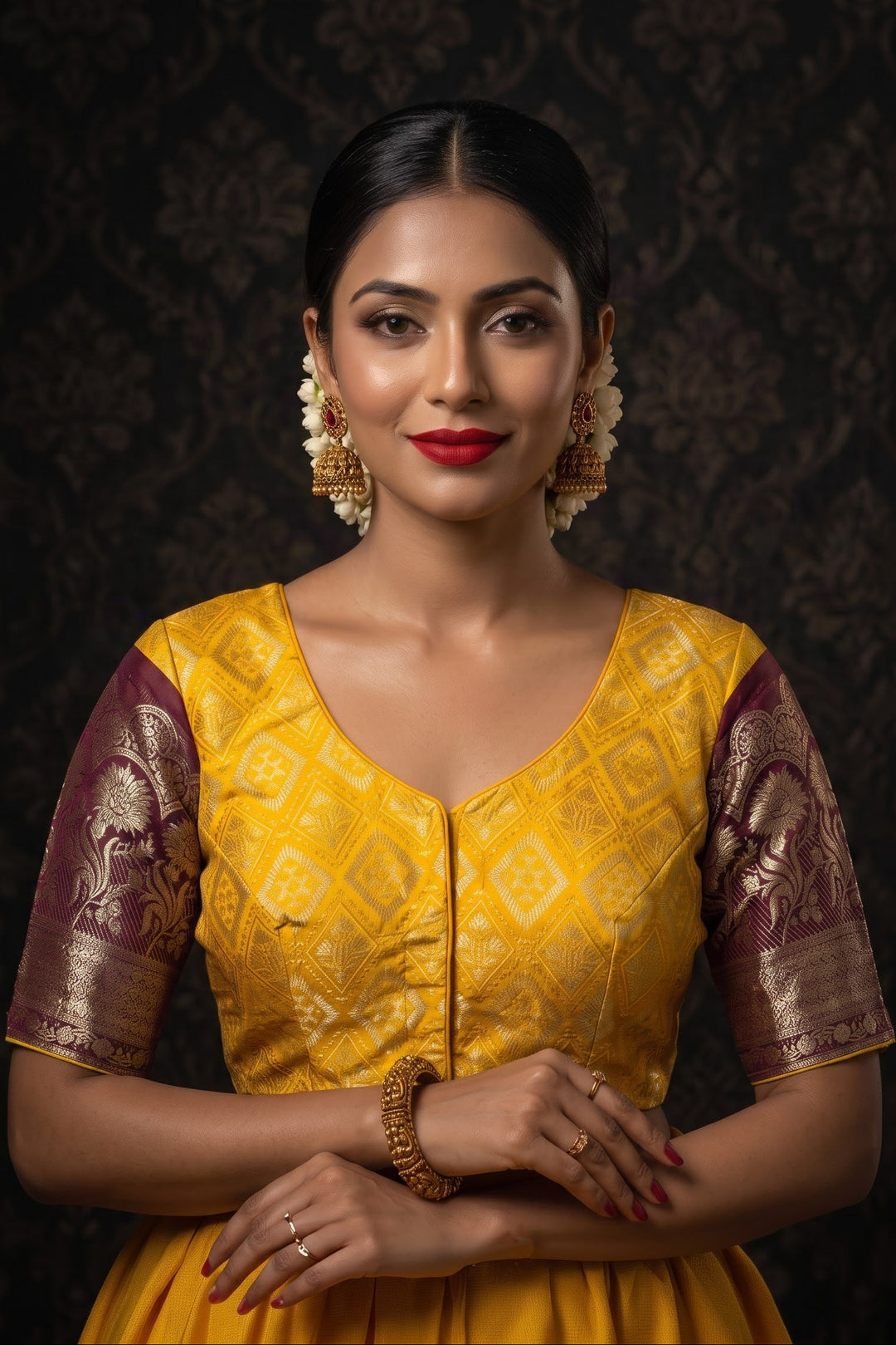 Rajeshwari Grace- Katan Silk Banarasi Zari Woven Designer Blouse