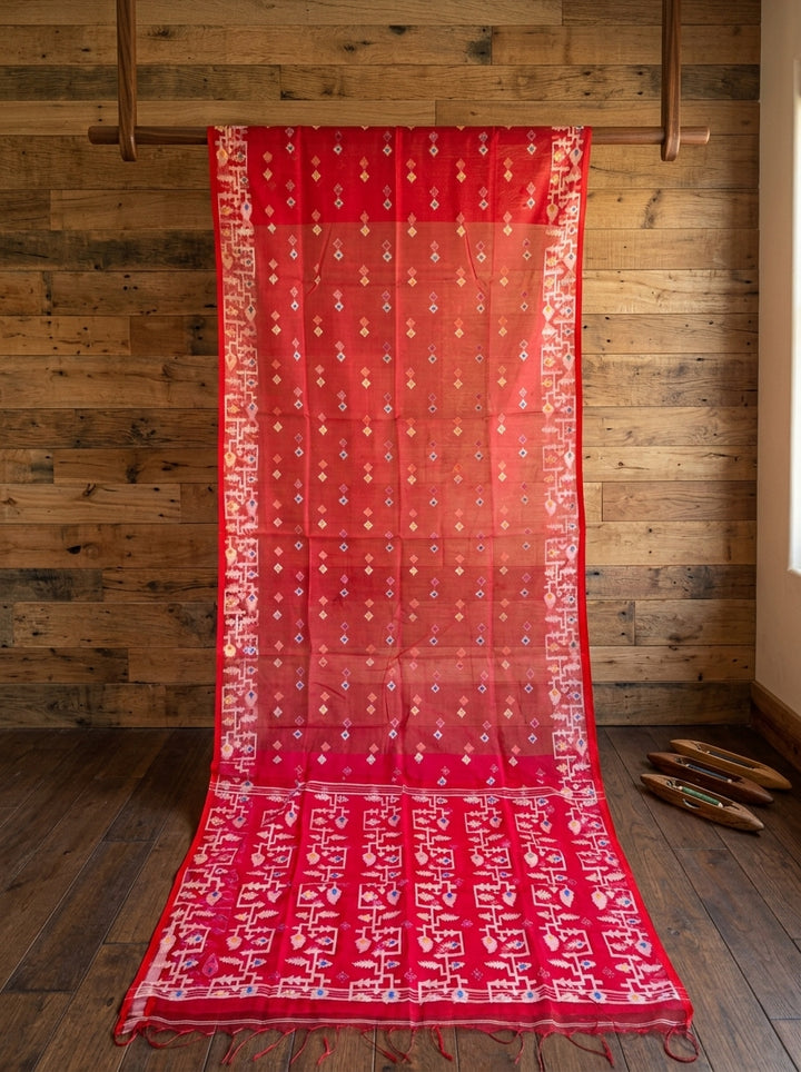 Hiyar Majhe Muslin Cotton Saree