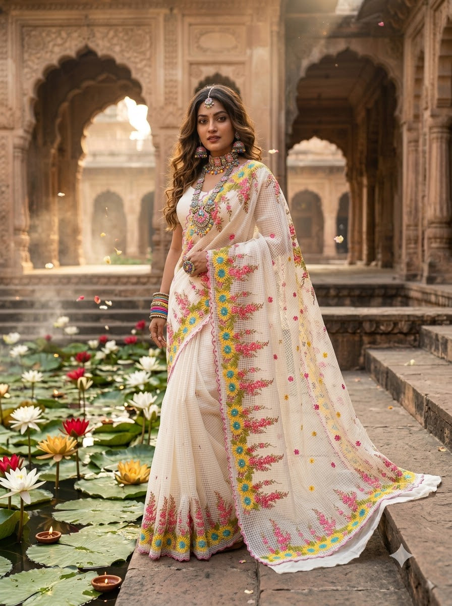 Kota Kween- Kota Saree With Embroidery work