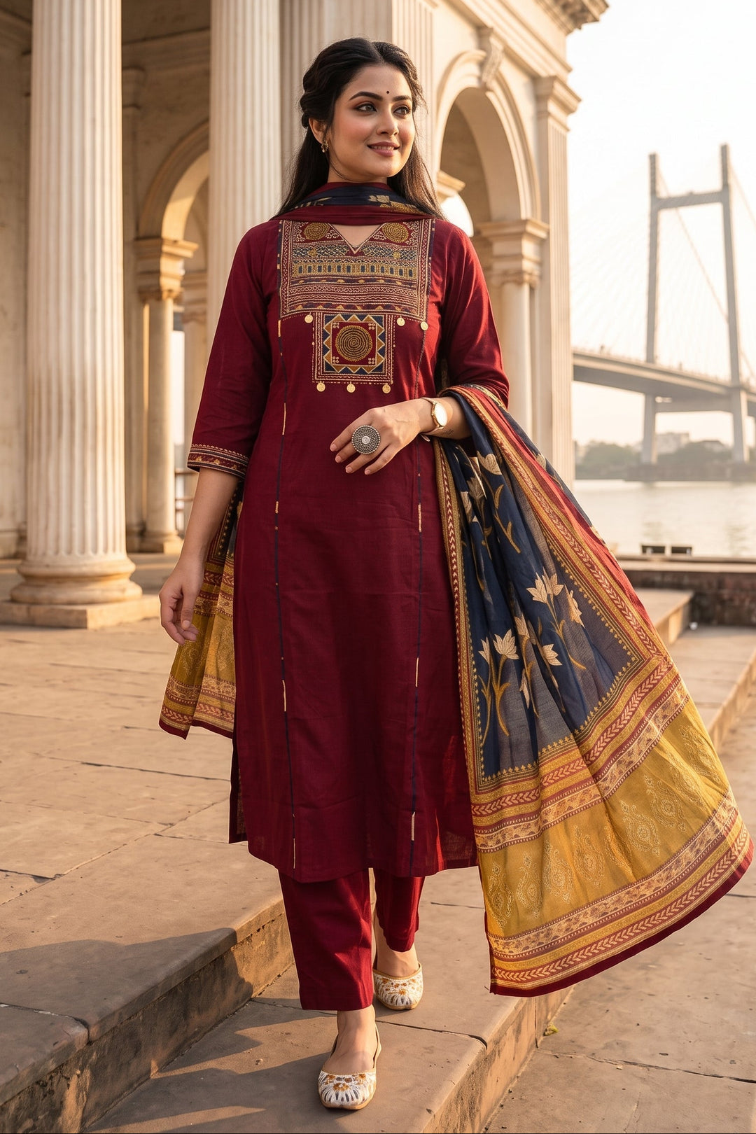 Twist And Turn Cotton Kurti Set