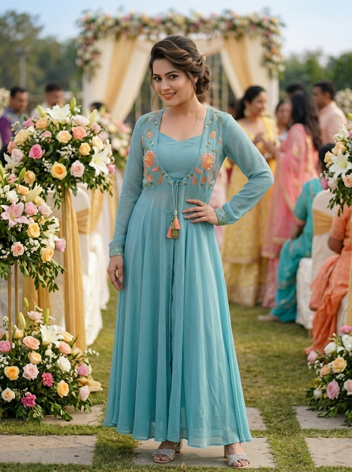 Heavenly Pearl Georgette Co-ord Set