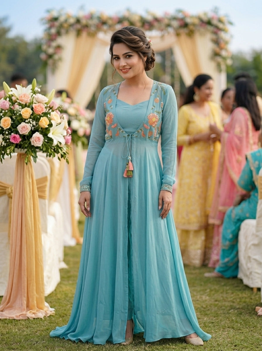 Heavenly Pearl Georgette Co-ord Set