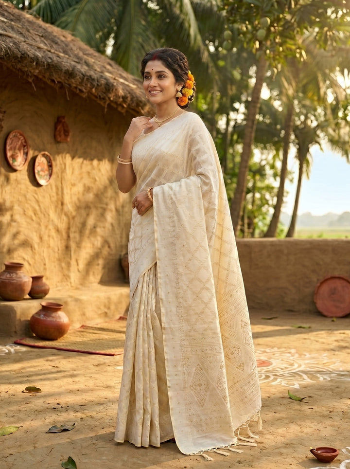 সৌন্দর্য-Semi Tussar Silk Saree