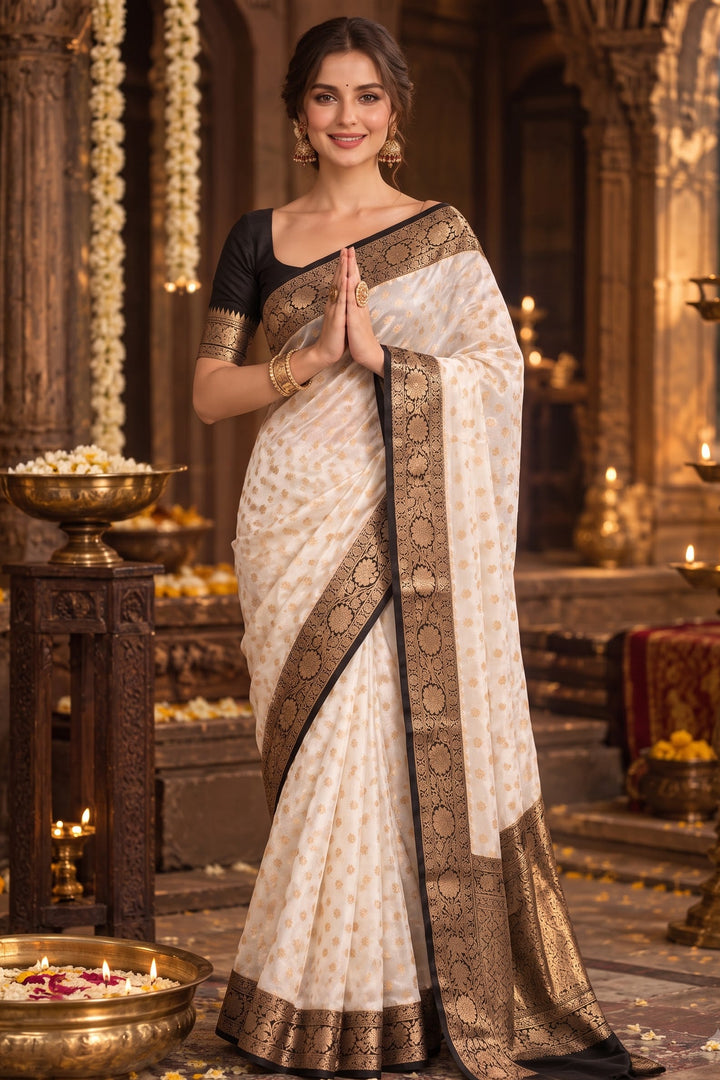 Deepavali Shringar- Banarasi Semi Georgette Soft Silk  Saree