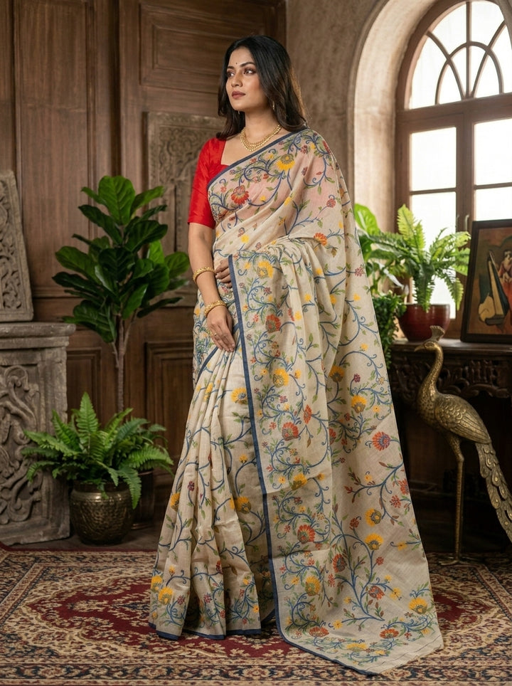 Phoollata Jamdani Exclusive Semi Tussar Jamdani Saree