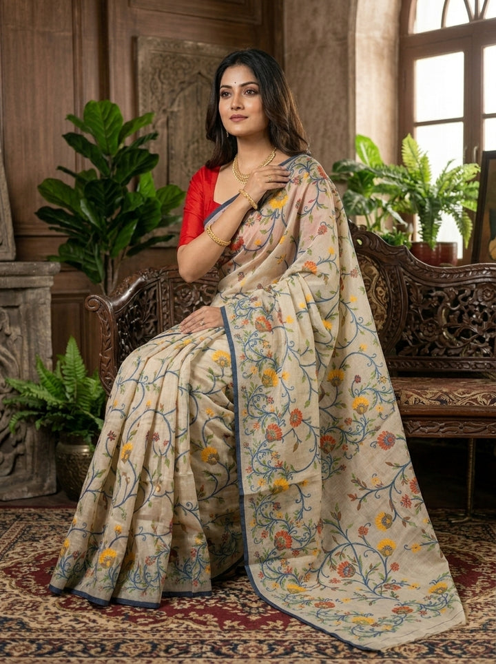 Phoollata Jamdani Exclusive Semi Tussar Jamdani Saree