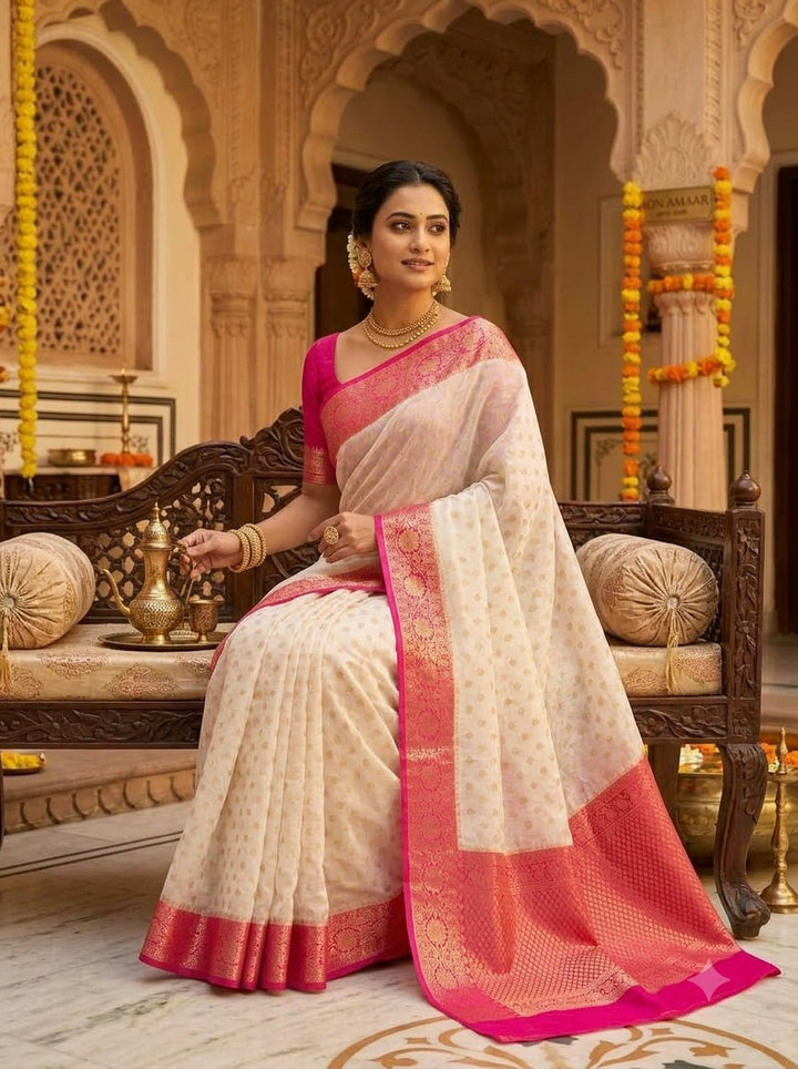 Deepavali Shringar- Banarasi Semi Georgette Soft Silk  Saree