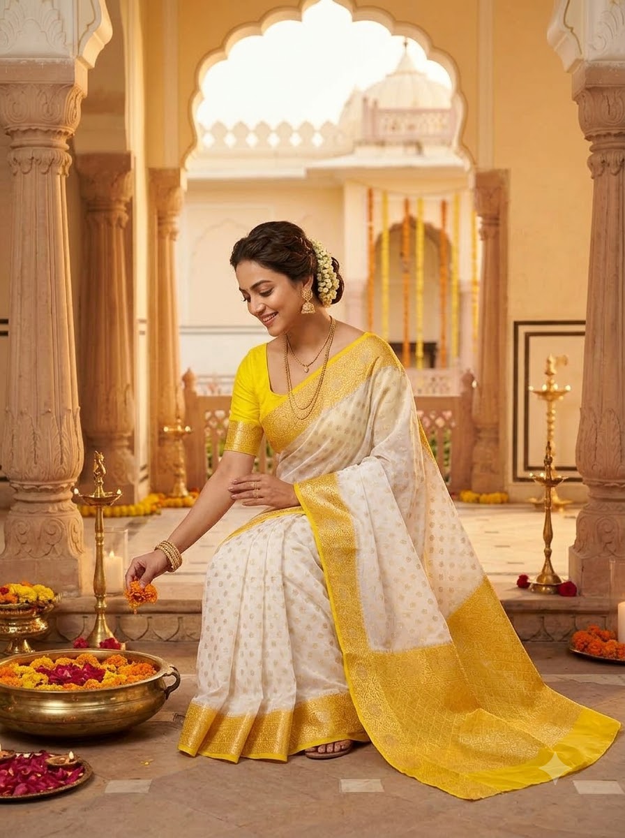 Deepavali Shringar- Banarasi Semi Georgette Soft Silk  Saree