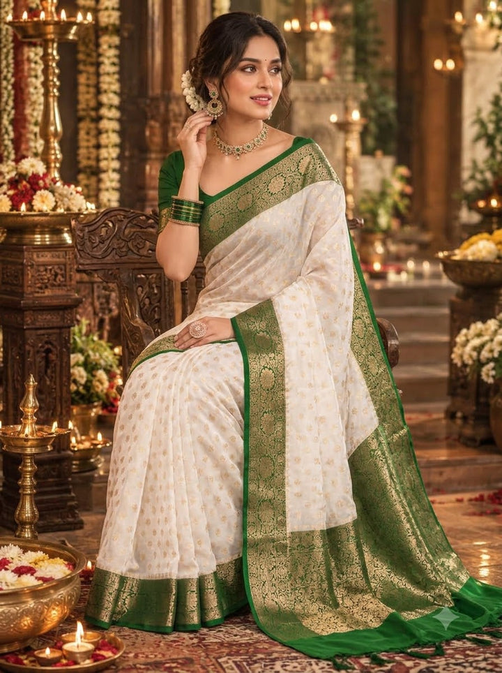 Deepavali Shringar- Banarasi Semi Georgette Soft Silk  Saree