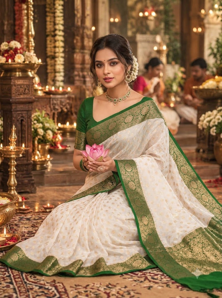 Deepavali Shringar- Banarasi Semi Georgette Soft Silk  Saree