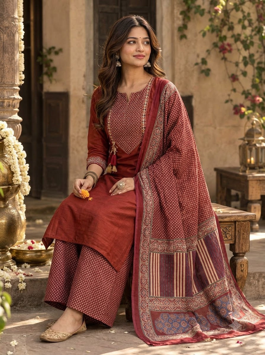 Skywhirl Cotton Kurti Set