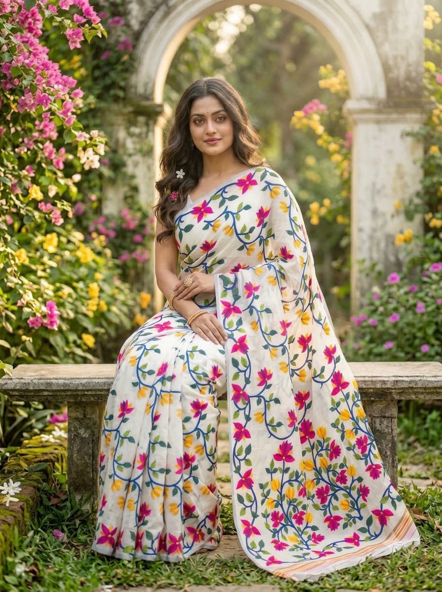 Kusumita (কুসুমিতা) Cotton Silk Saree