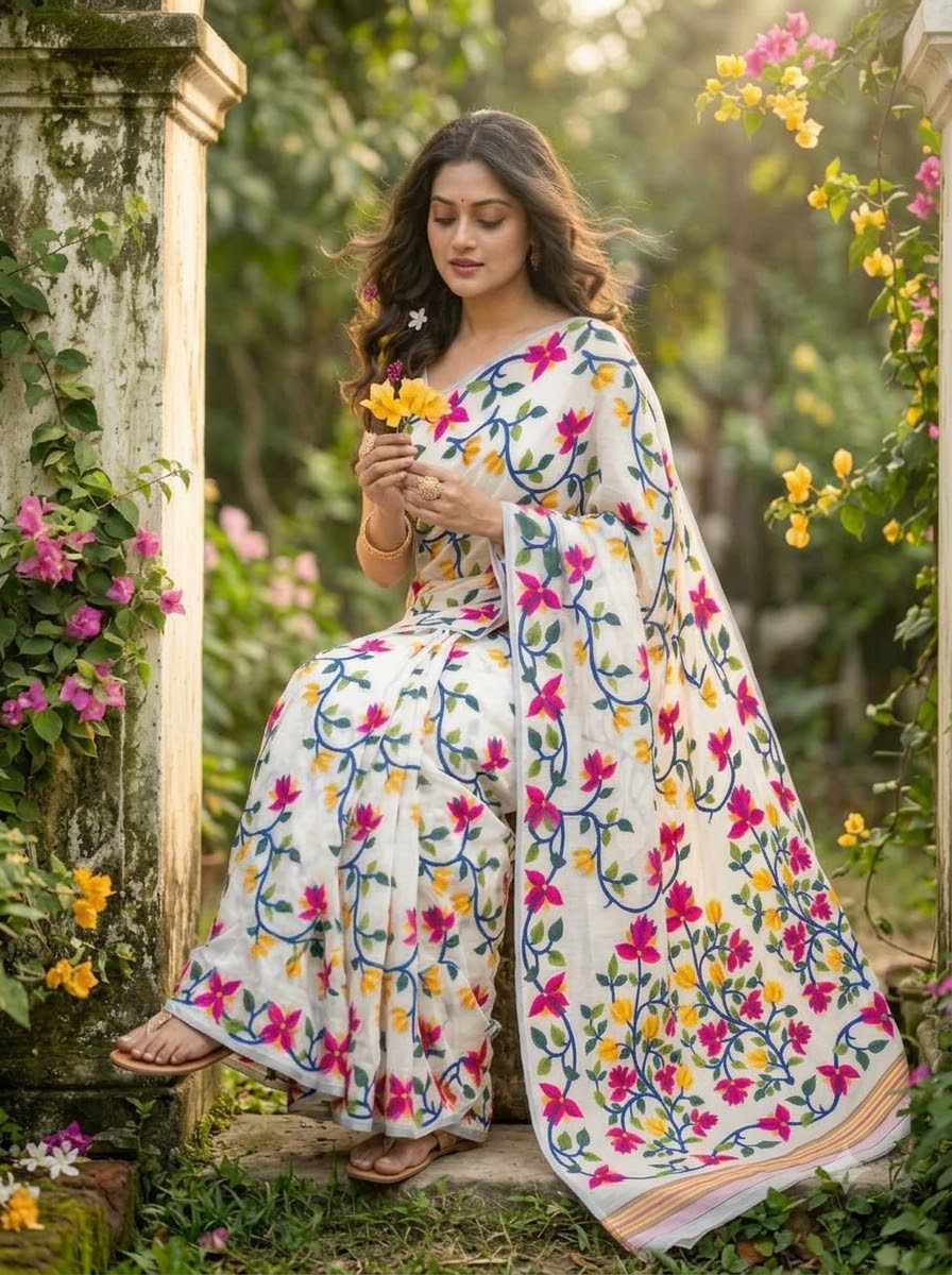 Kusumita (কুসুমিতা) Cotton Silk Saree