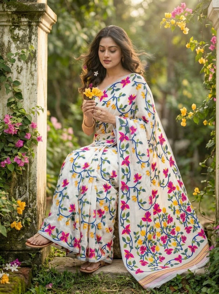 Kusumita (কুসুমিতা) Cotton Silk Saree