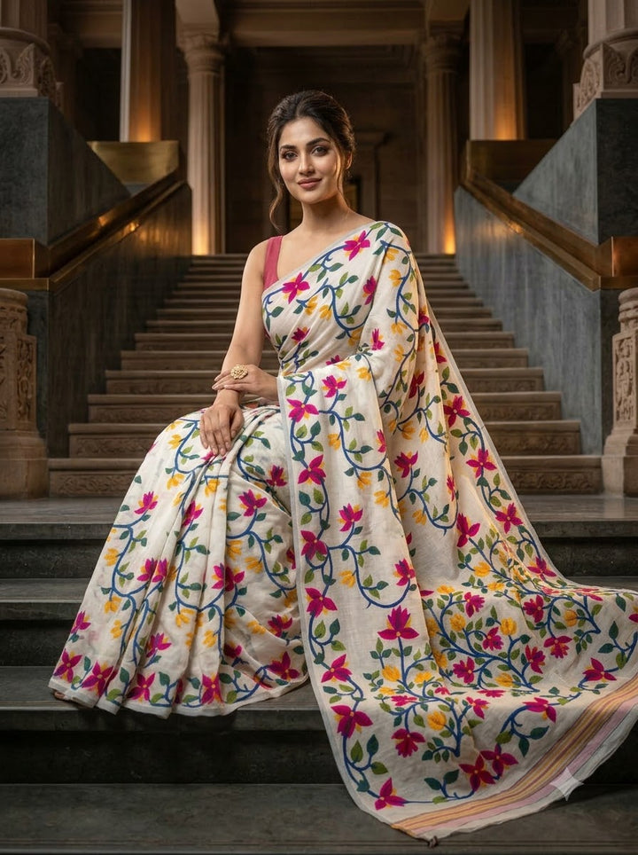 Kusumita (কুসুমিতা) Cotton Silk Saree