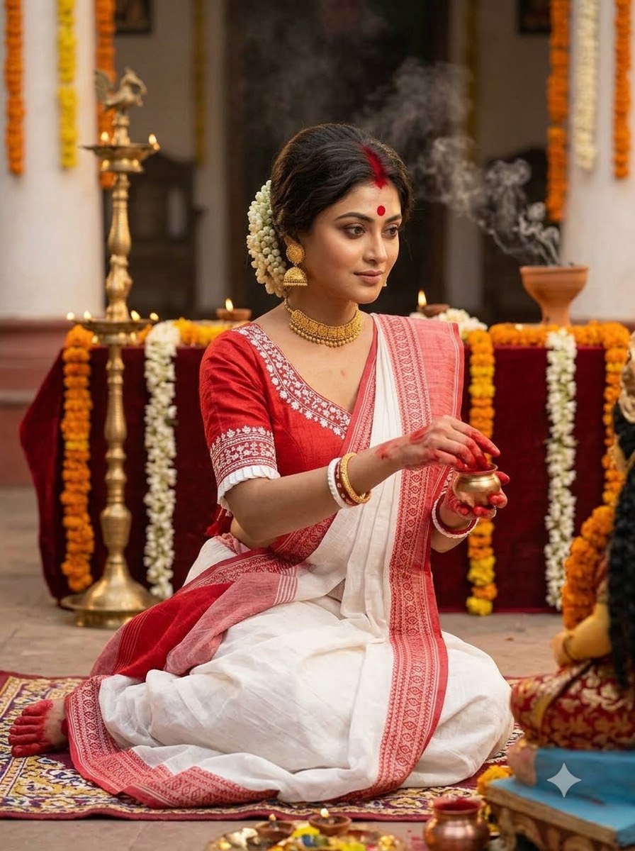 Adya Shakti Sharad Roop — আদ্যাশক্তি শারদরূপ Saree Blouse Combo