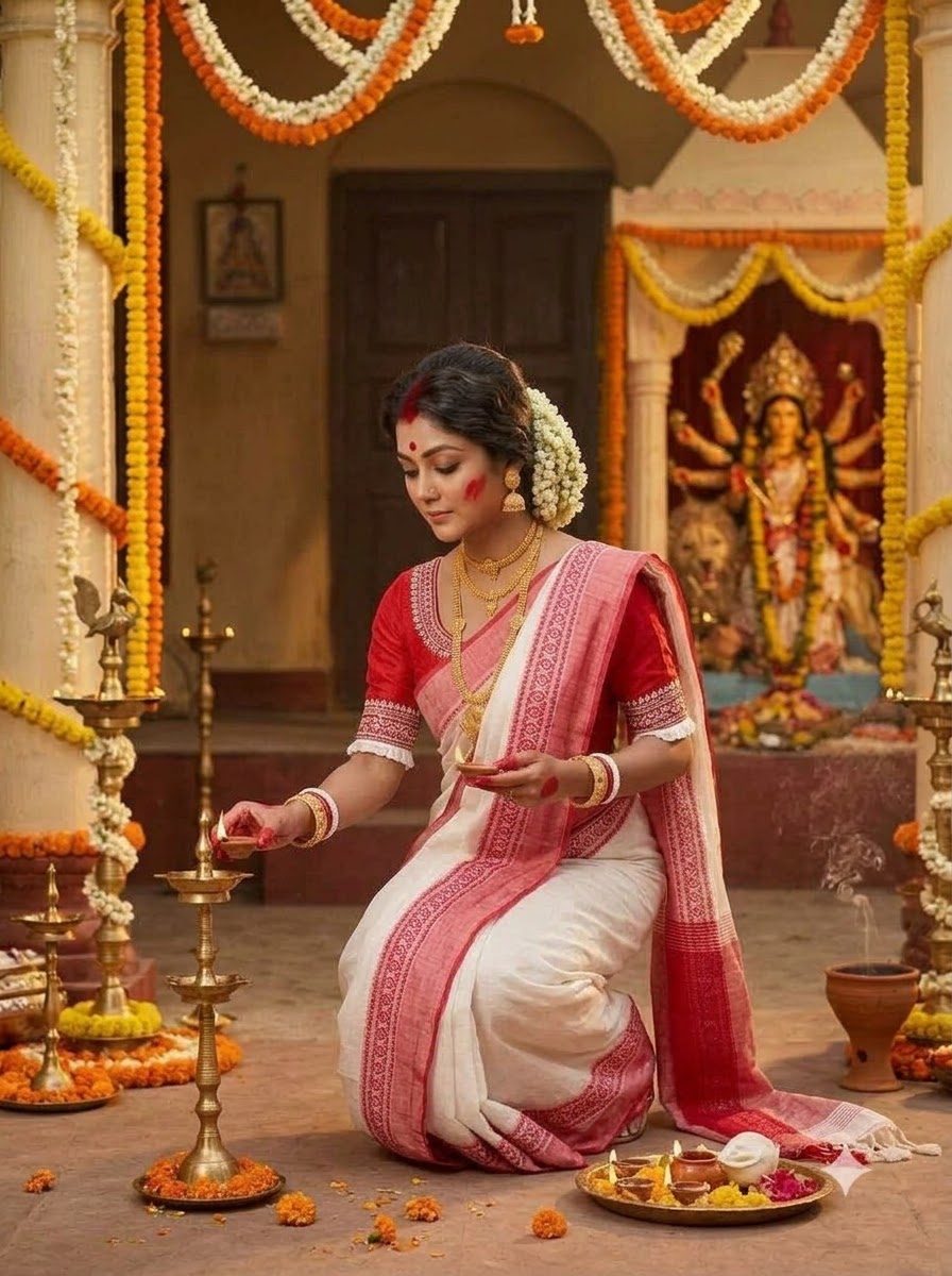 Adya Shakti Sharad Roop — আদ্যাশক্তি শারদরূপ Saree Blouse Combo