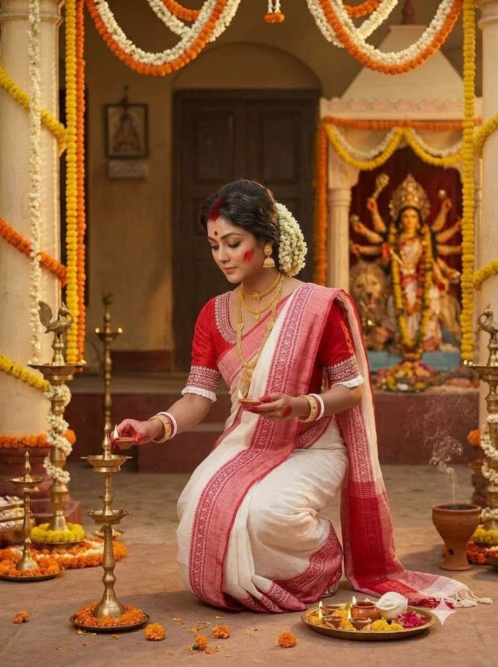 Adya Shakti Sharad Roop — আদ্যাশক্তি শারদরূপ Saree Blouse Combo