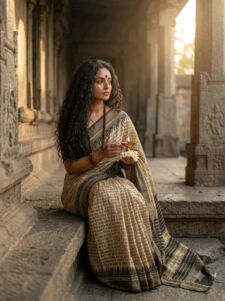 Vedic Scholar - Aabhaangi Ghicha Tussar Silk Saree