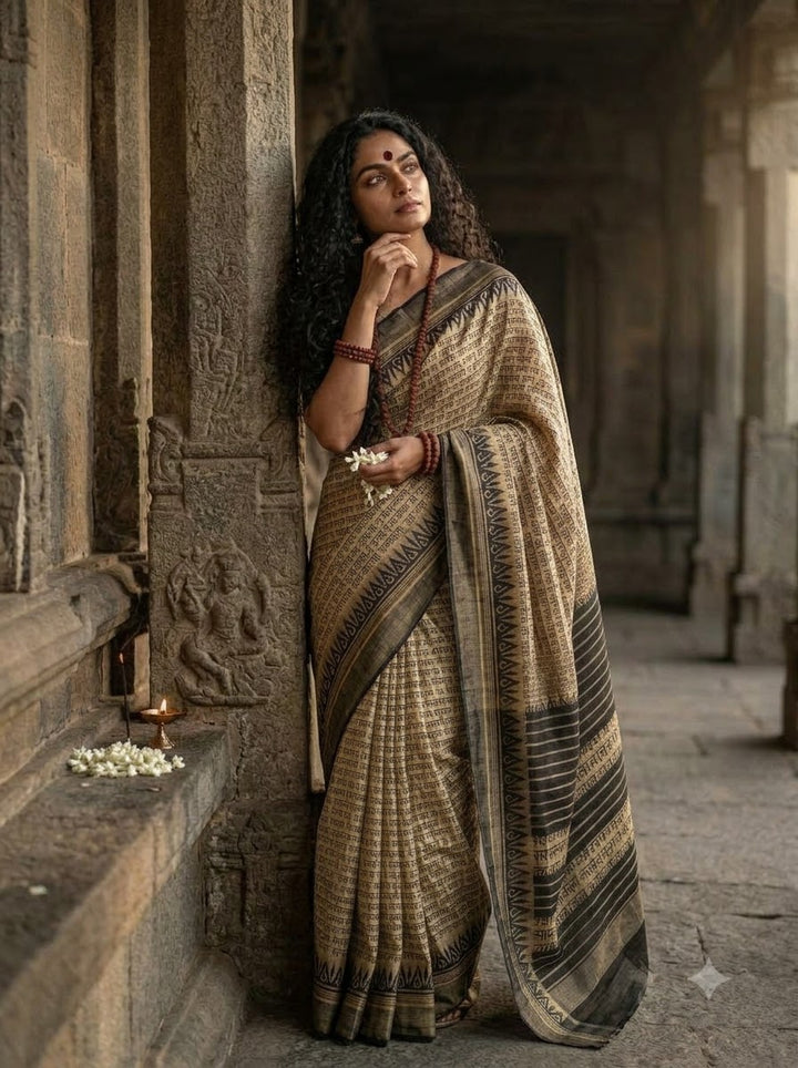 Vedic Scholar - Aabhaangi Ghicha Tussar Silk Saree