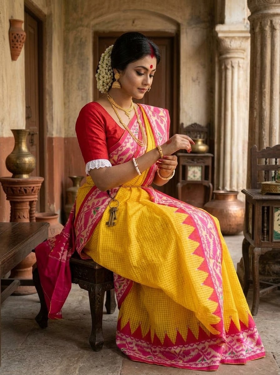 Milon Bela – The Fusion Resham Kota Saree