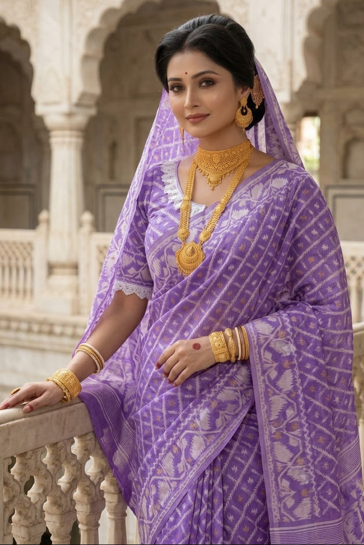 🌸 Rangmohini Bengal Jamdani Saree Set 🌸