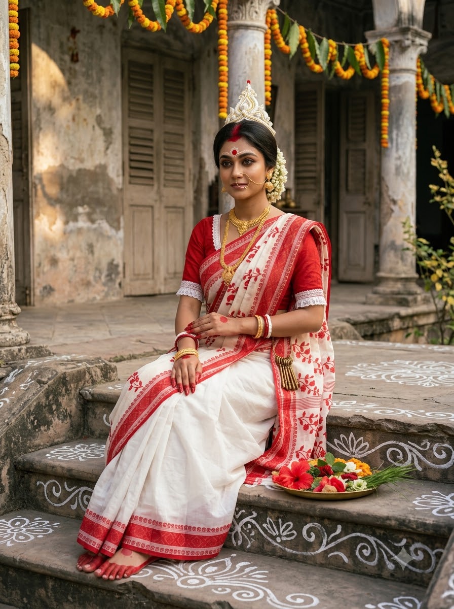 Ashtami Tangail Tant Cotton Saree