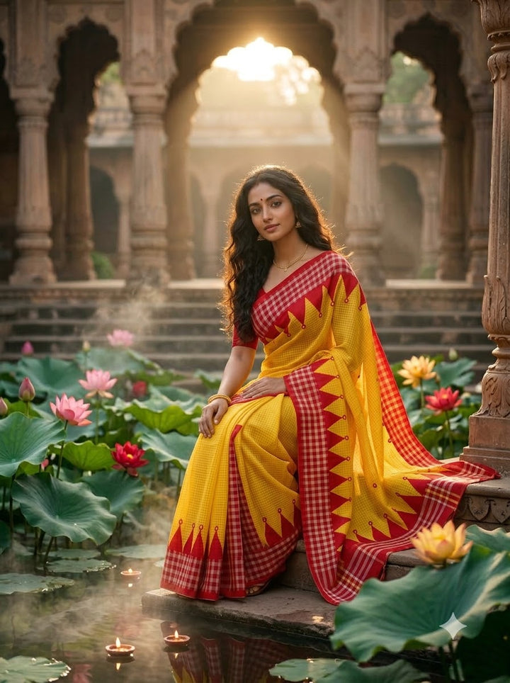 Lok Katha Nakshi Temple Saree