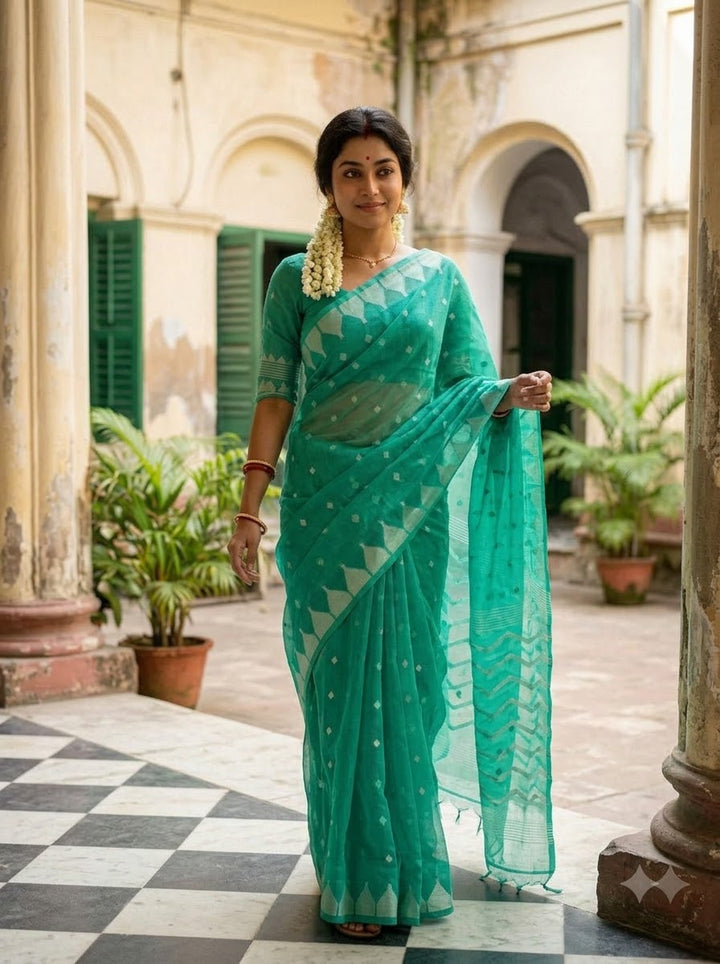 Reshmi Affair (Moirang phee Inspired) Muslin Resham Saree