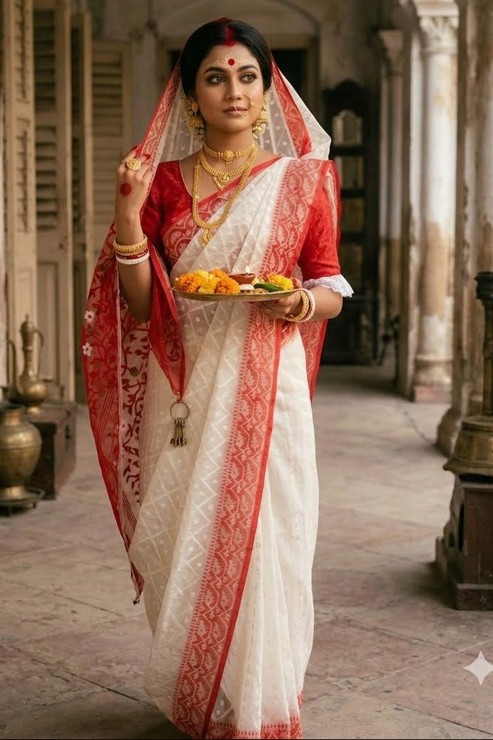 Anjali - Ashtami Special Jamdani Saree