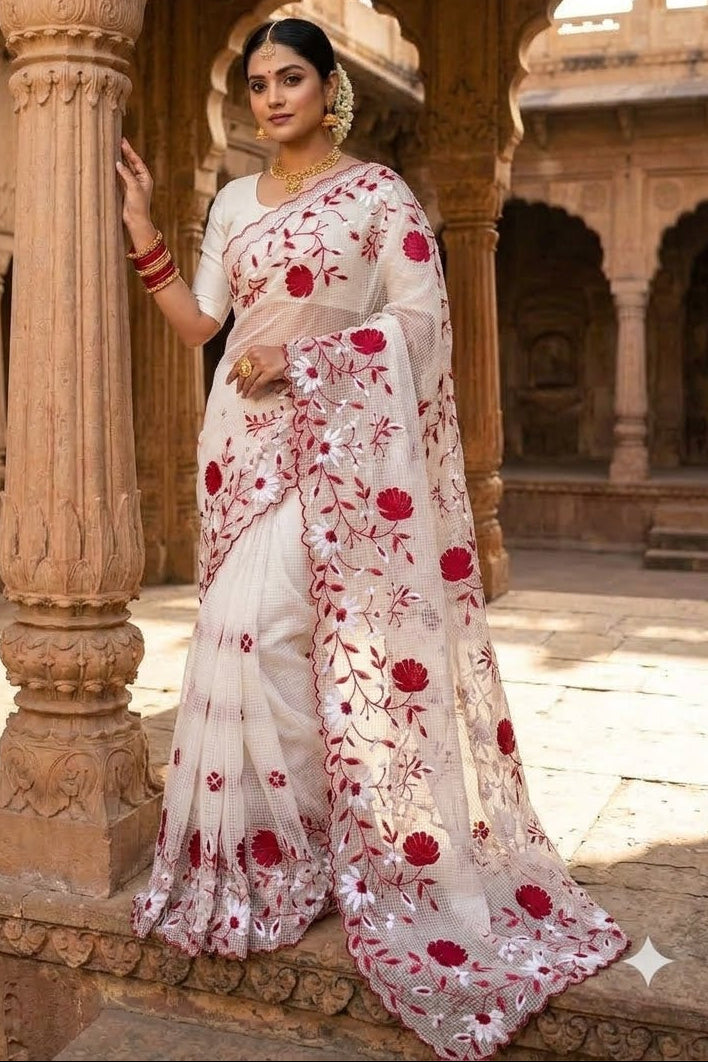 Chandramallika Kota Embroidered Saree