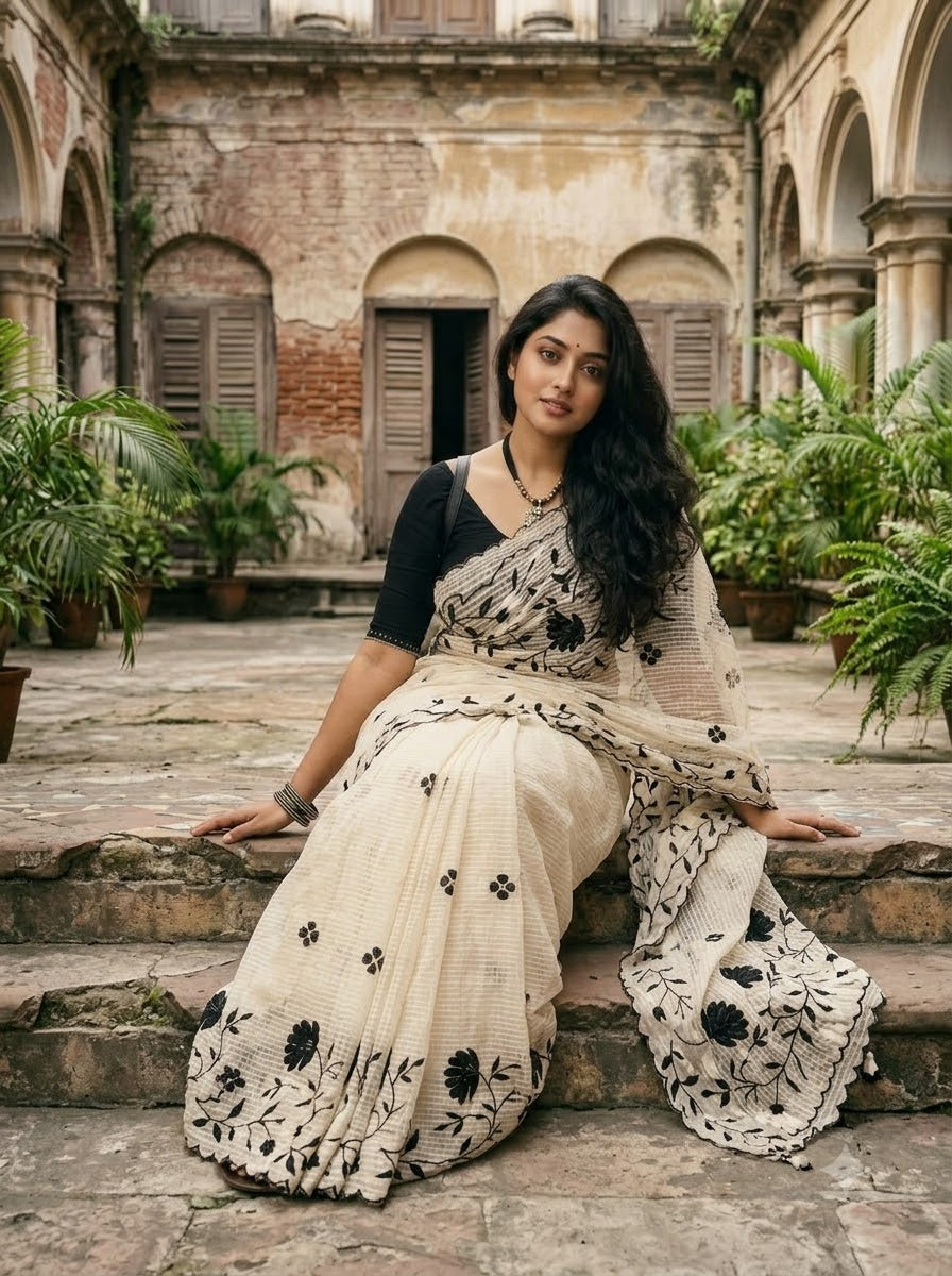 Chandramallika Kota Embroidered Saree