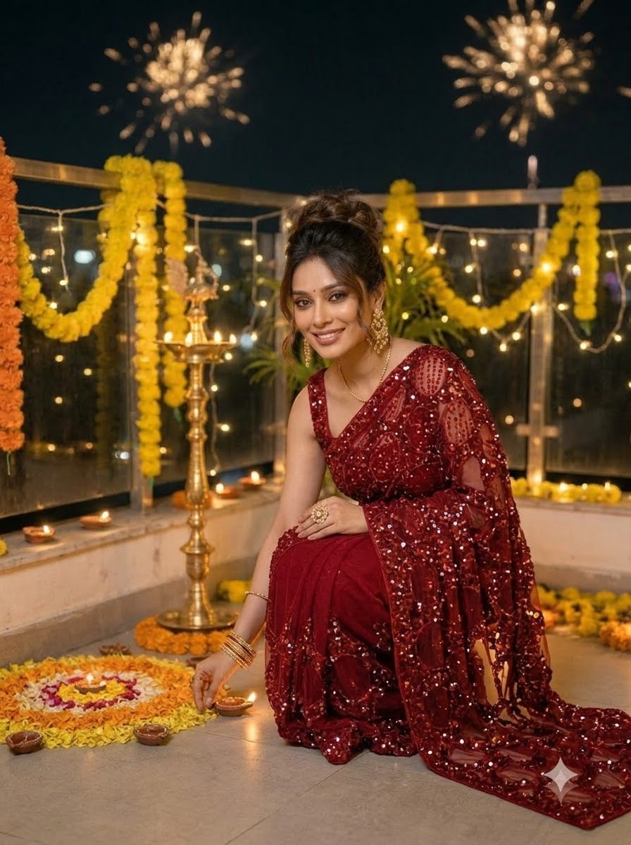Celestial Gold Net Saree