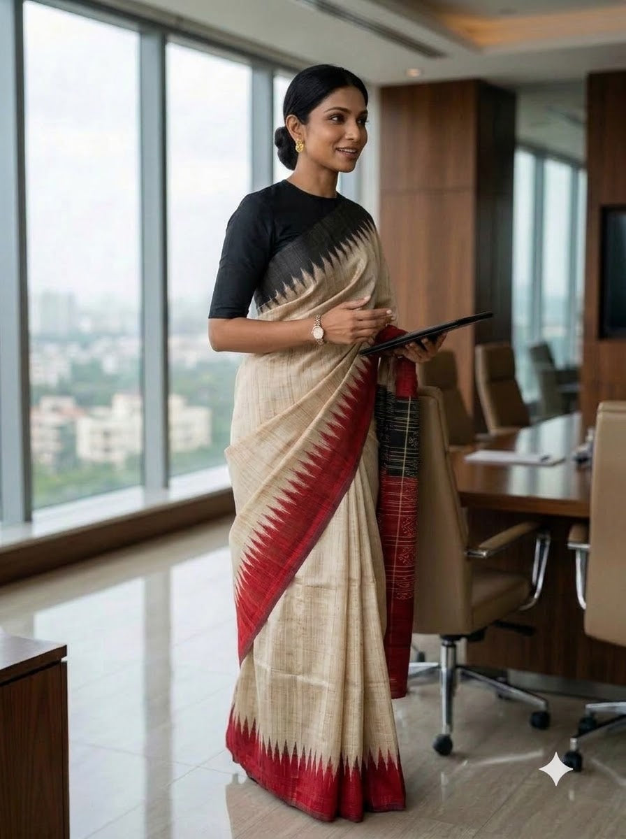 She Rules Ghicha Tussar Silk Saree